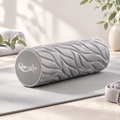 Qorvazim™ High-Density Textured Foam Roller – 3D Leaf-Wave Pattern Deep Tissue Massager for Yoga, Pilates &amp; Muscle Recovery (Mist Grey)