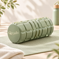 Qorvazim™ Deep Tissue Foam Roller – High-Density Textured Grid Roller for Muscle Recovery, Yoga &amp; Myofascial Release (Sage Green)